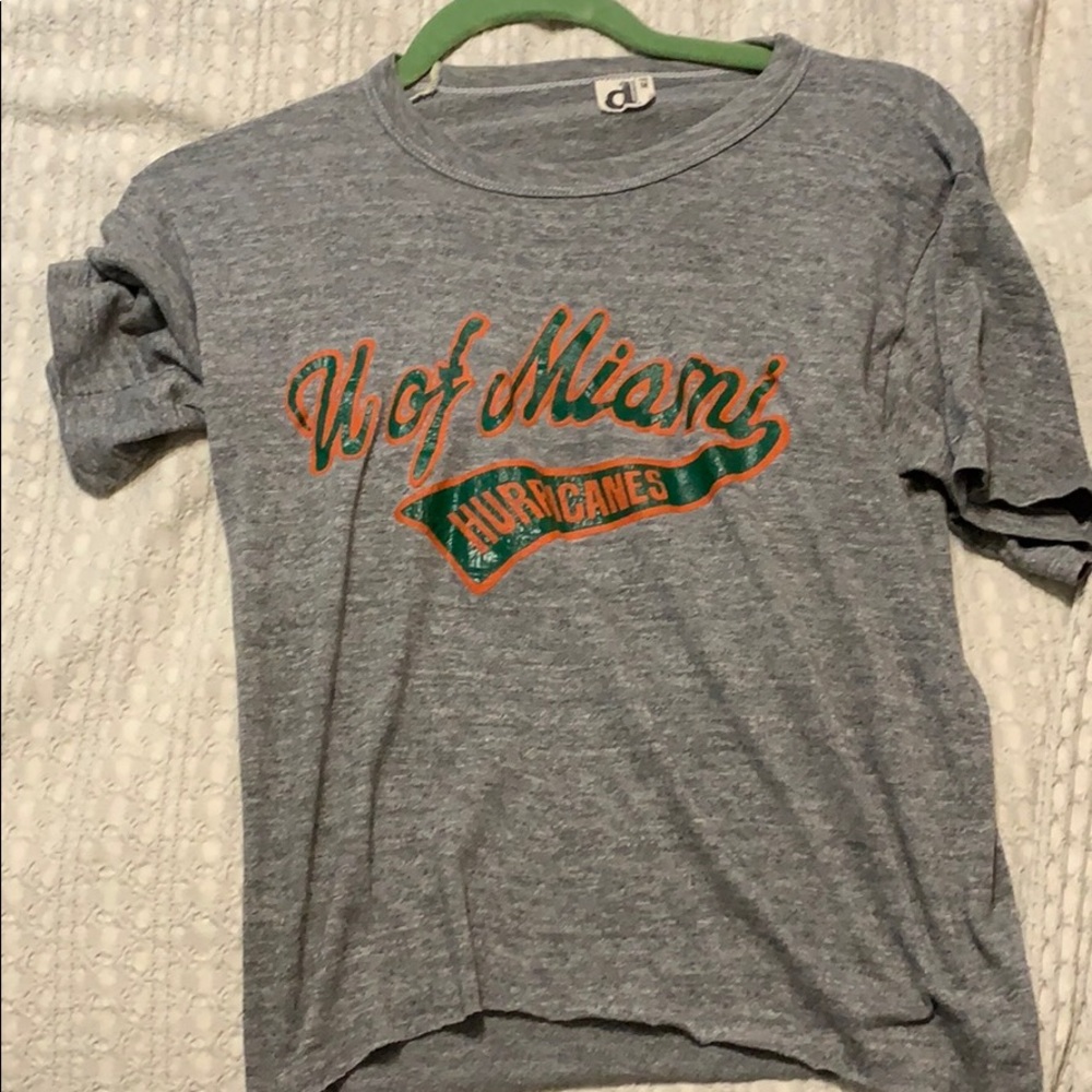 Vintage University of Miami Grey T Shirt